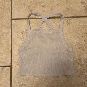 ribbed cropped tank with a crossed back from american eagle